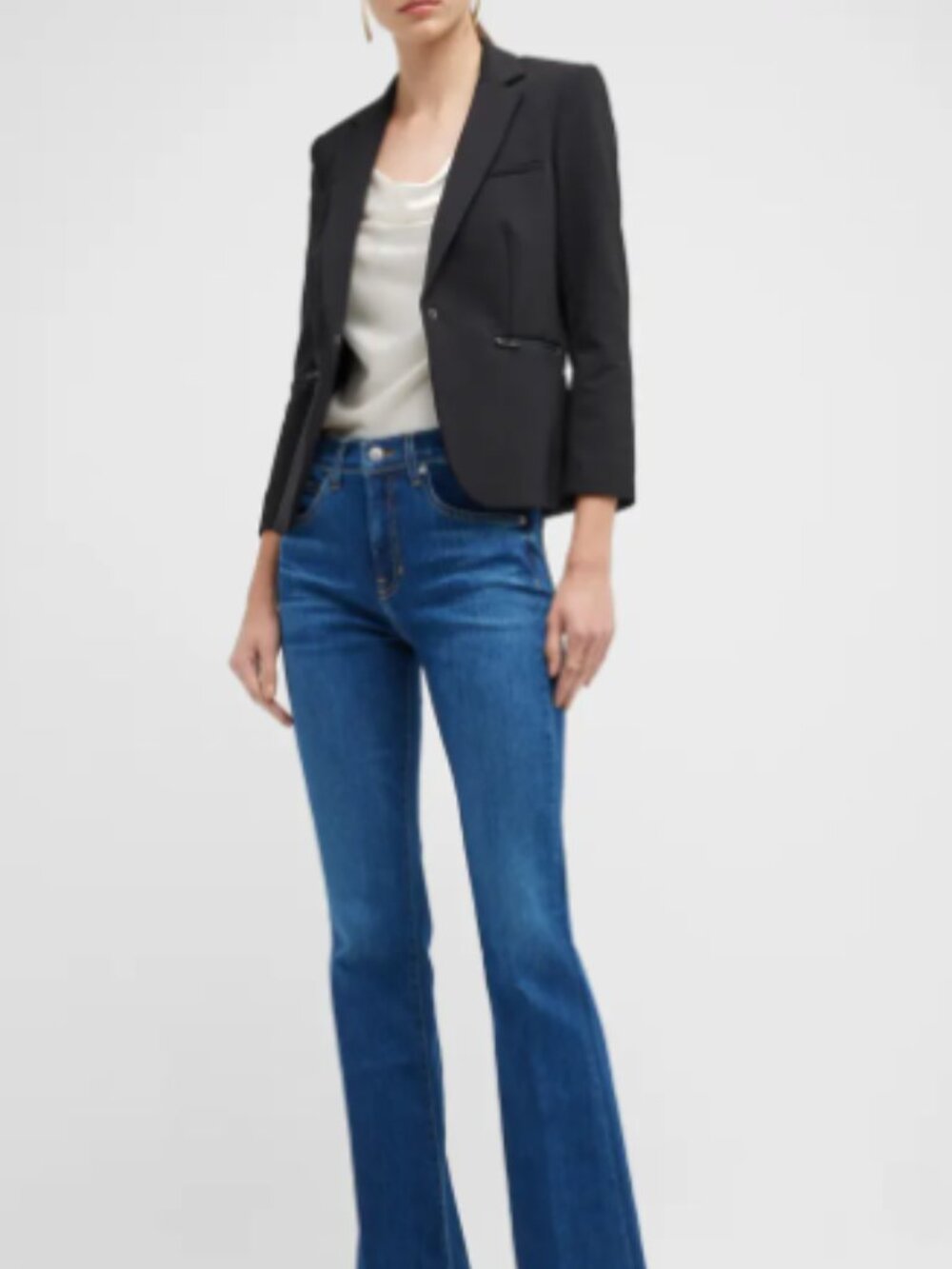 Veronica Beard Scuba Schoolboy Dickey Jacket Navy Stretch  Blazer Sz 8
